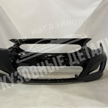 Бампер передний Hyundai Solaris (11) MZH Phantom Black Черный перламутр